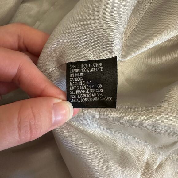 Isabella DeMarco Metallic Silver Genuine Leather Blazer Jacket Size M - Picture 9 of 10